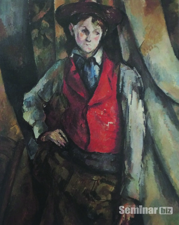 ▲ (그림 1) 붉은 조끼를 입은 소년. 세잔느. 1888~1890년. 73×92cm. 워싱턴 내셔널 갤러리