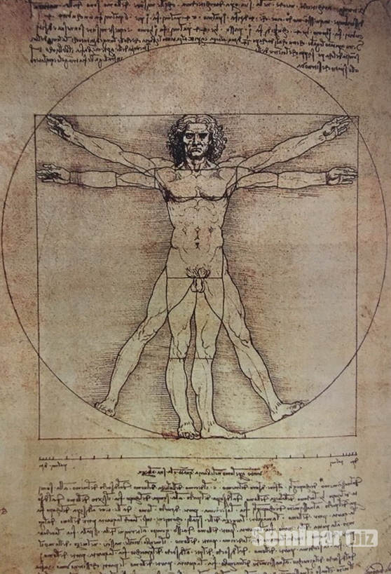 ▲ (그림 2) 비트루비우스의 인간. 레오나르도 다빈치. 1487년