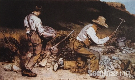 ▲ (그림 2) 돌 깨는 사람들. 귀스타브 쿠르베. 1849년