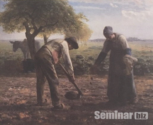 ▲ (그림 2) 감자 심는 사람들. 장 프랑수아 밀레. 1861년