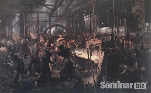 ▲ (그림 4) 압연 공장. 아돌프 폰 멘첼. 1872~1875년