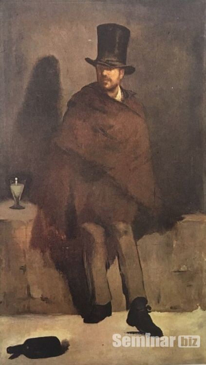 ▲ (그림 1) 압생트를 마시는 남자. 에두아르 마네. 1859년