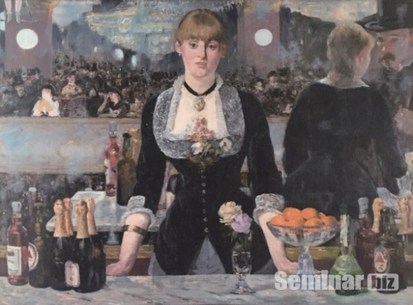 ▲ (그림 2) 폴리-베르제르의 술집. 에두아르 마네. 1882년
