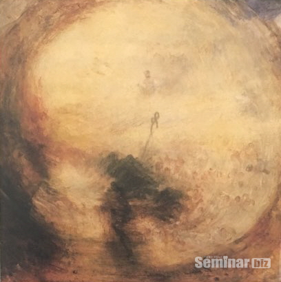▲ (그림 3) 빛과 색채: 노아의 대홍수 이후의 아침, 창세기를 쓰는 모세. 윌리엄 터너. 1843년