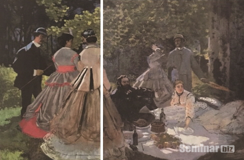 ▲ (그림 5) 풀밭 위의 점심. 클로드 모네. 1865년