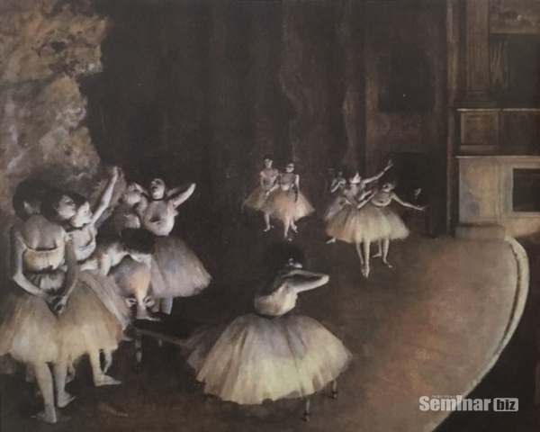 (그림 6) 무대 위에서의 발레 연습. 에드가 드가. 1874년