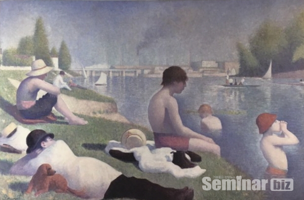 (그림 1) 아니에르에서의 물놀이. 조르주 쇠라. 1883~1884년