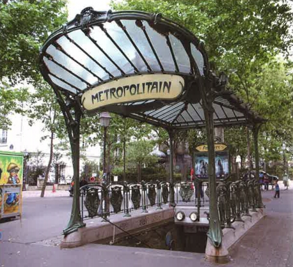 (그림 1), 파리의 지하철 입구, 엑토르 기마르, 1899~1904년