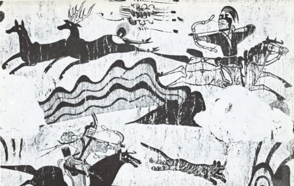 그림 2 : 무용총의 수렵도, 고구려, 5세기 경
