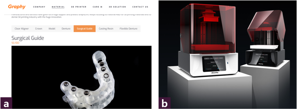 [그림 7] CAM hardware   ⓐ Graphy website, ⓑ Sprint-Ray Pro