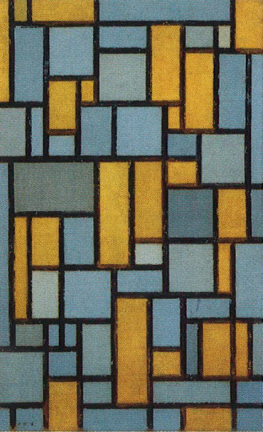 [회색과  황토색의  구성] 1918,캔버스에 유채,  80.5×4 9.5cm,  휴스턴미술관