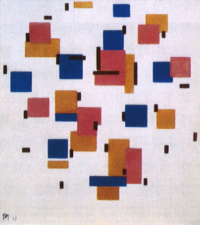 [색채구성B] 1917,캔버스에 유채, 50×4 4.5cm, 오테를로,크륄러뮐러 미술관
