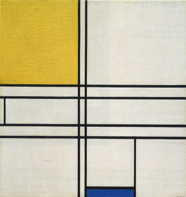 [파랑과 노랑이 있는 구성] 1935, 캔버스에 유채, 73×69.6cm, 워싱턴 DC, 스미소니언협회 허쉬흔 미술관 & 조각정원