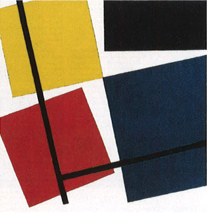 테오 반 두스부르흐  [동시 발생 역구성] 1929-30, 캔버스에 유채, 50×50cm, 뉴욕 현대미술관(MoMA)