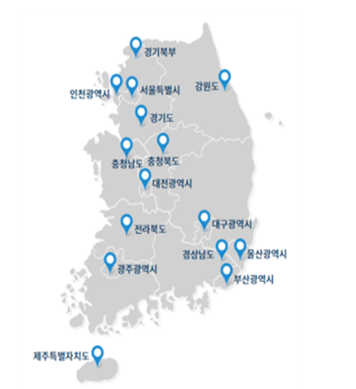 권역별 장애인 구강센터 설치현황        (자료 제공: 이종성의원실)