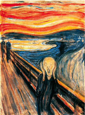 뭉크, 절규 1893년, 유채, 91/73.5cm 오슬로 국립미술관