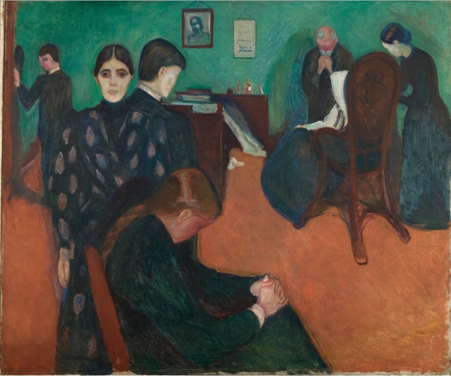 뭉크 병실의 죽음 1892년 캔버스에 유채  180/135  오슬로 뭉크미술관