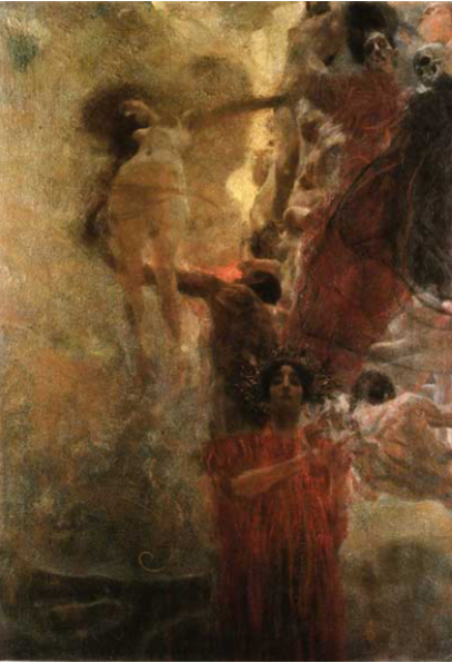 「의학」 1903년, 캔버스에 유채, 430/300 1945년 임멘도르프성의 화재로 소실