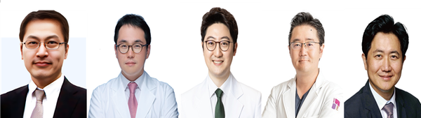 (왼쪽부터)김성민 회장,  김용진 원장,  이재일 원장, 김문수 원장, 함대원 원장