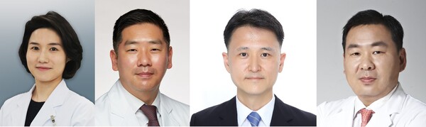 (왼쪽부터) 김윤정교수, 송영우과장, 박준범교수, 구기태교수