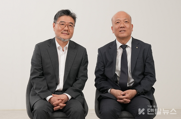 신흥 이용준 상무(왼쪽) 유한양행 문재현이사(오른쪽)-덴탈뉴스