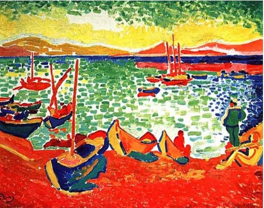 그림 2 앙드레 드랭, 콜리우드항구의 배들 . 1905년